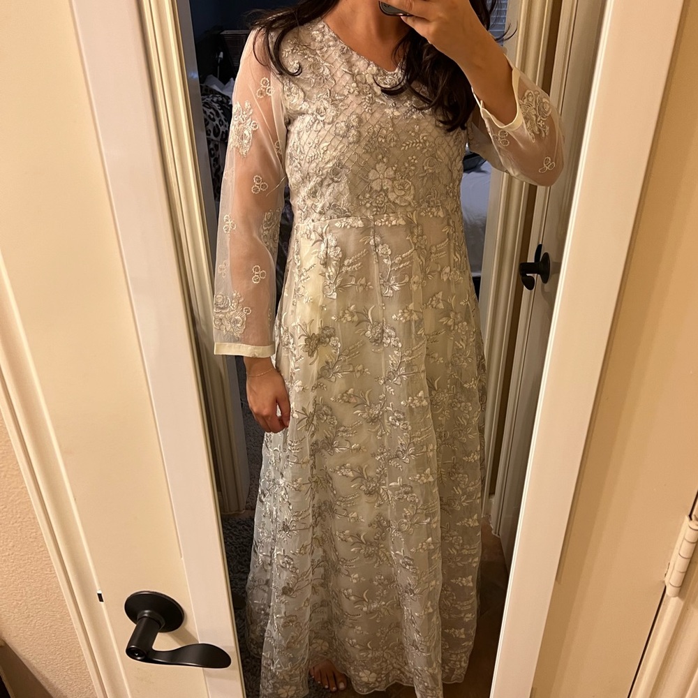 White Floral Gown